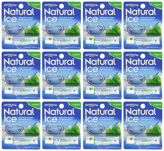 Protector Labial Medicado Mentholatum Natural Ice 12 Unidades