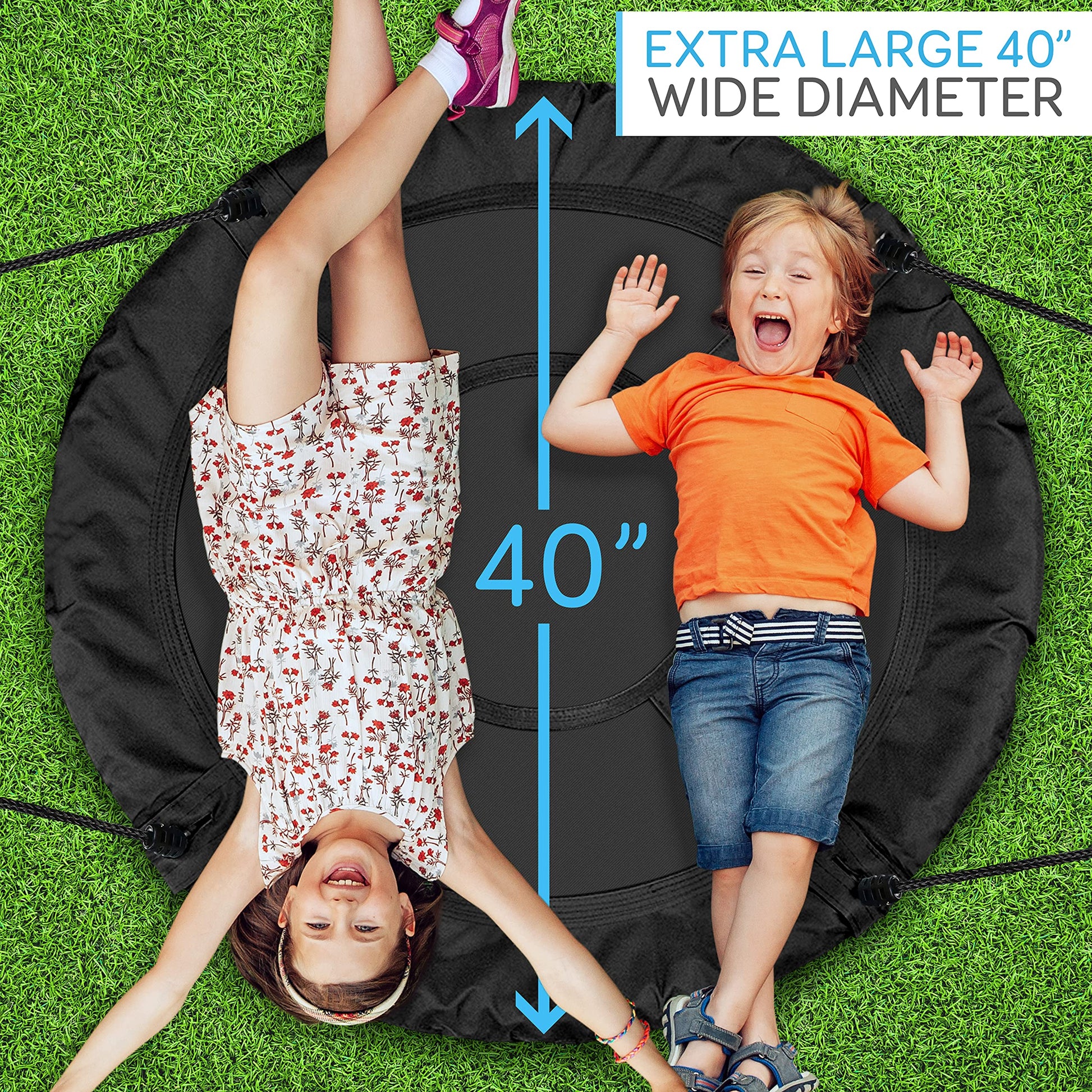 Columpio de Platillo SereneLife Negro con Kit Giratorio para niños