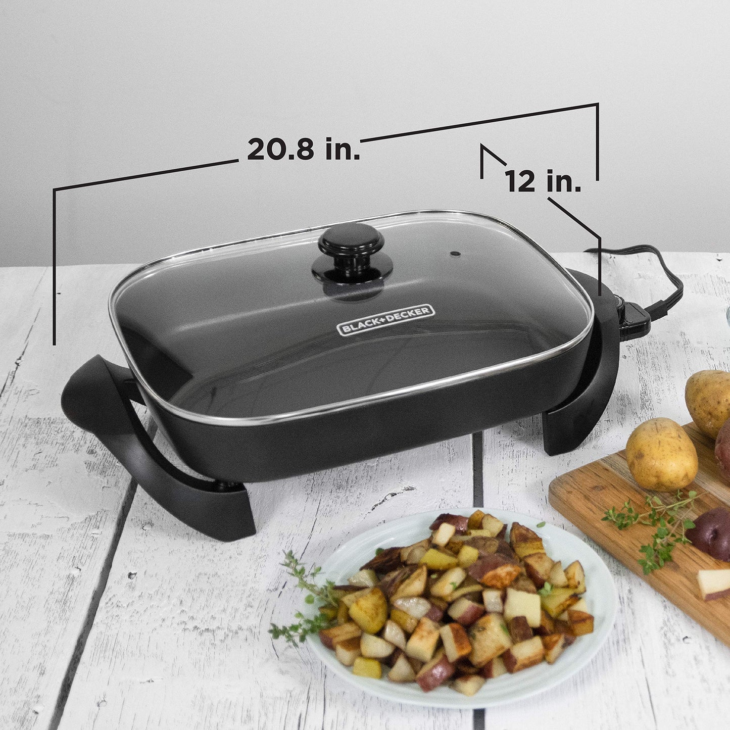 black & decker Electric Skillet, Negro, 30.48 cm x 38.1 cm, 1