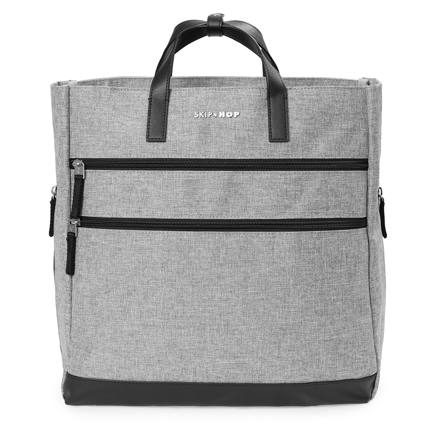 Skip Hop Mochila de pañales: Trio Convertible, 3 estilos portátiles con cambiador y accesorio para cochecito, gris jaspeado