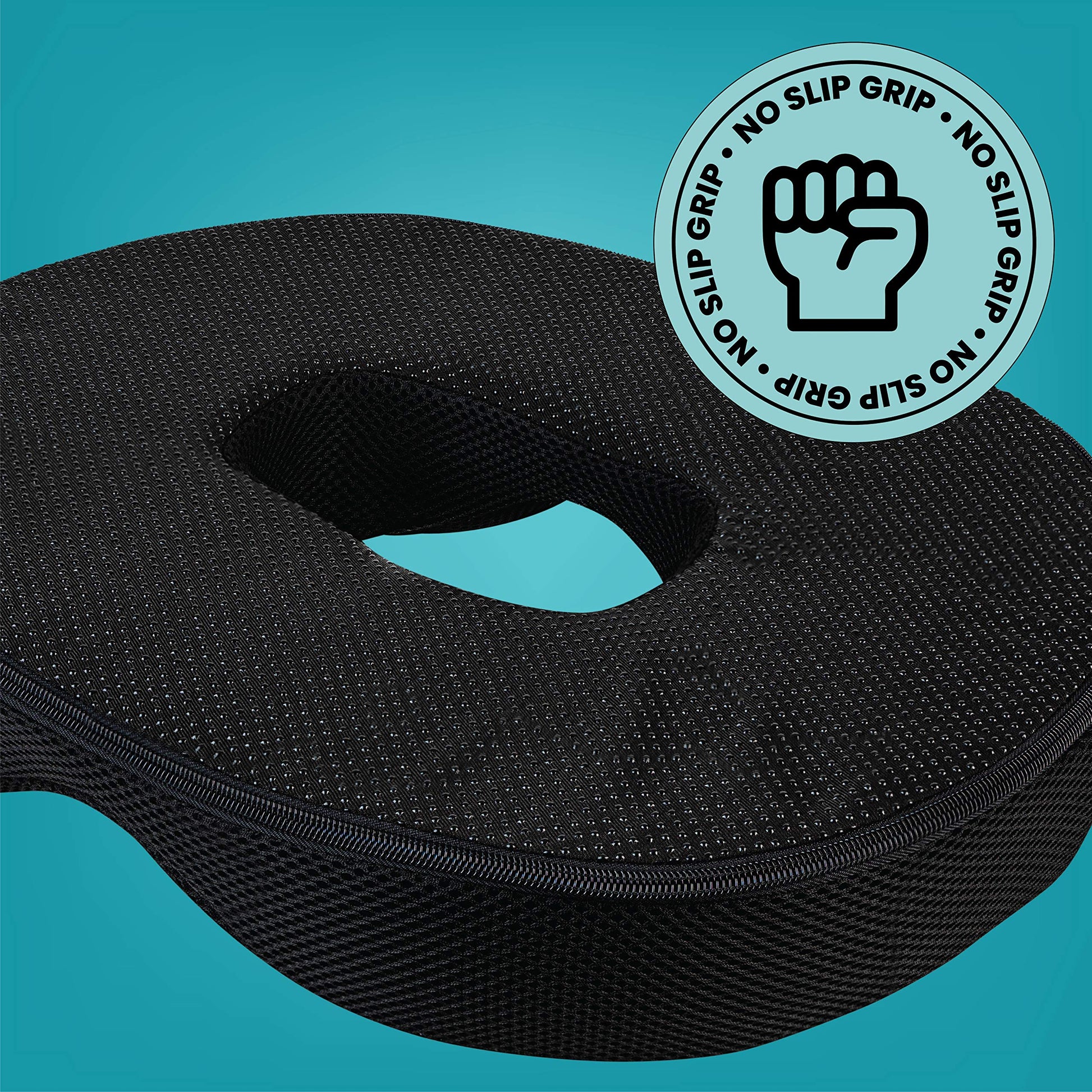 Healthy Spirit Gel Donut Pillow | Donut Cushion for Tailbone Hemorrhoid Cushion Coccyx Sciatica Pregnancy Cushion, Black