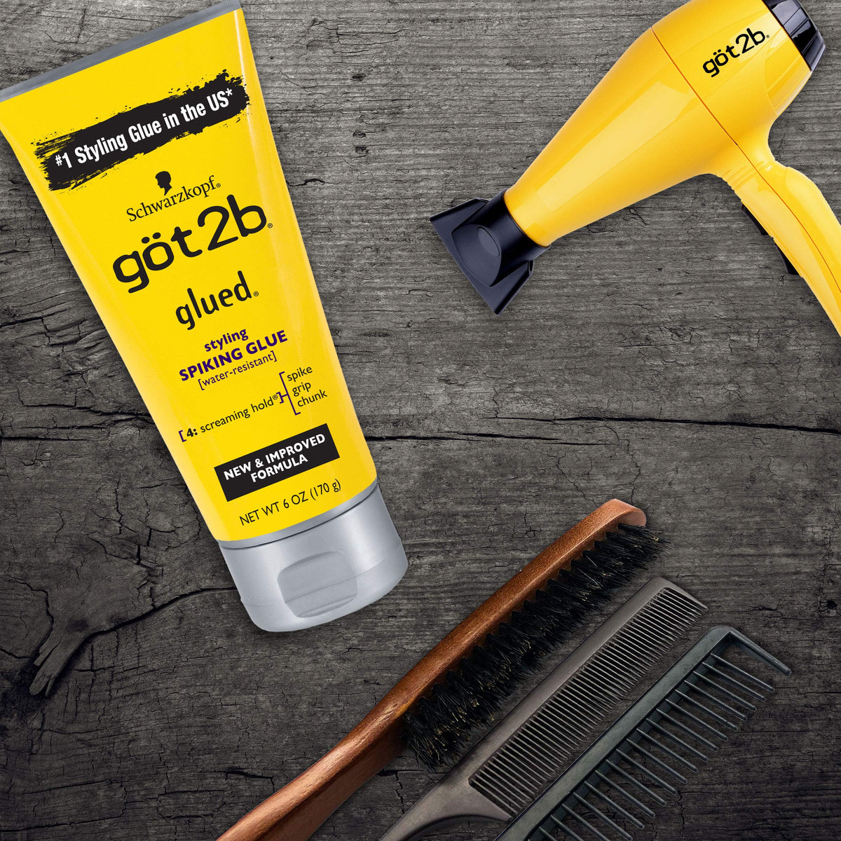 Got2b Pegado Styling Pegamento para el cabello, 6 onzas (recuento de 3)