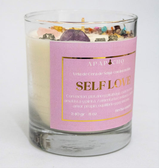 Fuwu, velas aromaticas cera de soya, cuarzos naturales, velas decorativas hechas a mano flores secas para decoracion y aromatizantes para hogar, velas aromaticas relajantes (Melón, plátano y pitahaya)