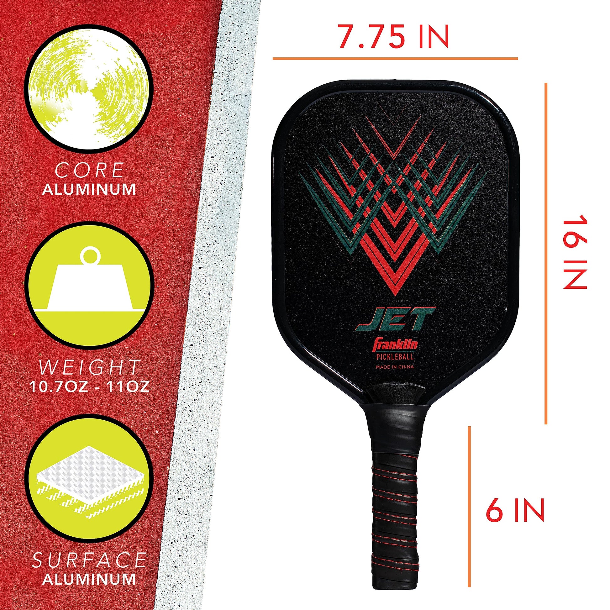 Franklin Sports Juego de Palas de Pickleball + Bolas de Iniciación – 2 Raquetas + 2 Bolas X-40 – Aprobado por Estados Unidos