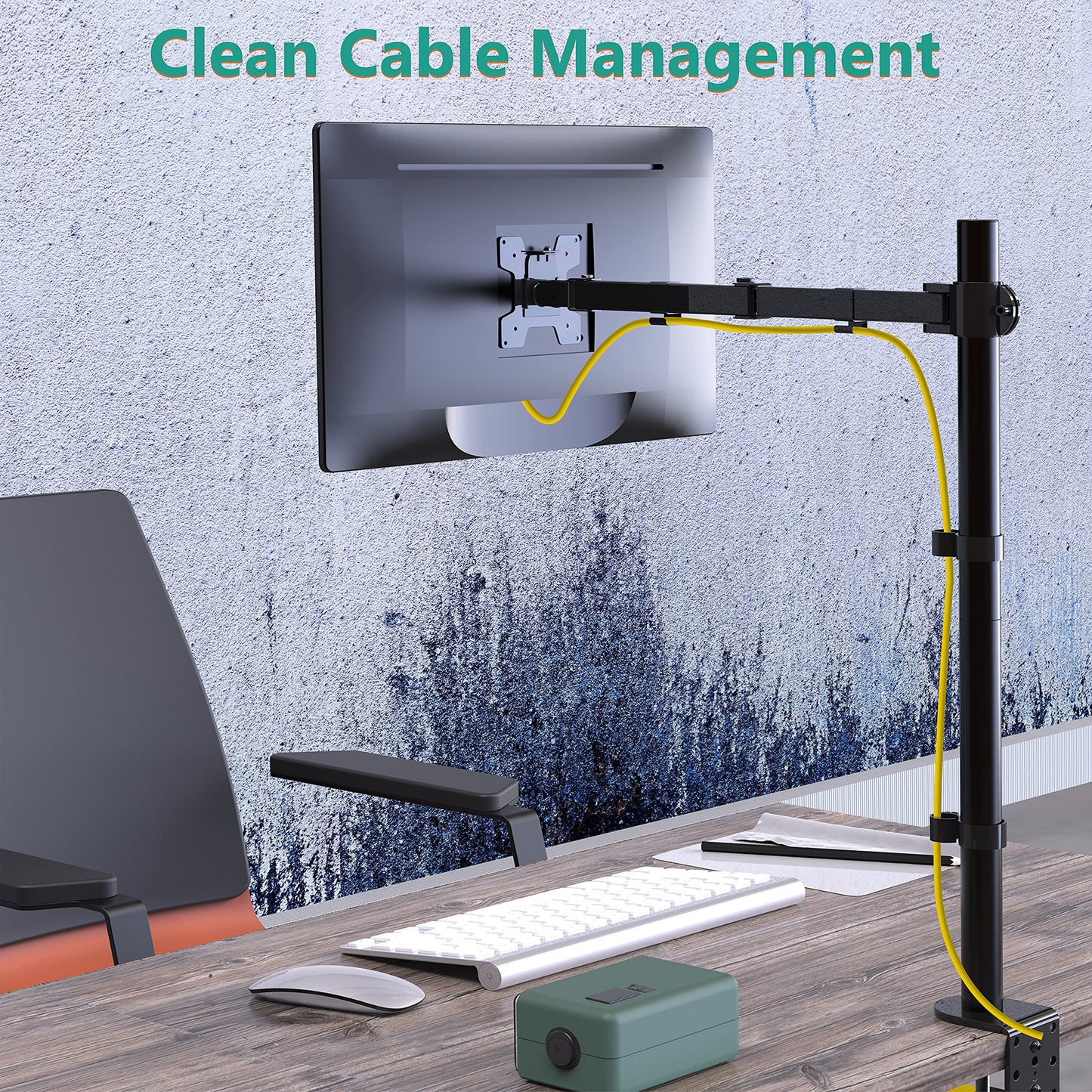 Soporte para Monitor WALI Negro con Ajuste Horizontal y Vertical VESA 75 & 100mm Hasta 32 Pulgadas 10 kg