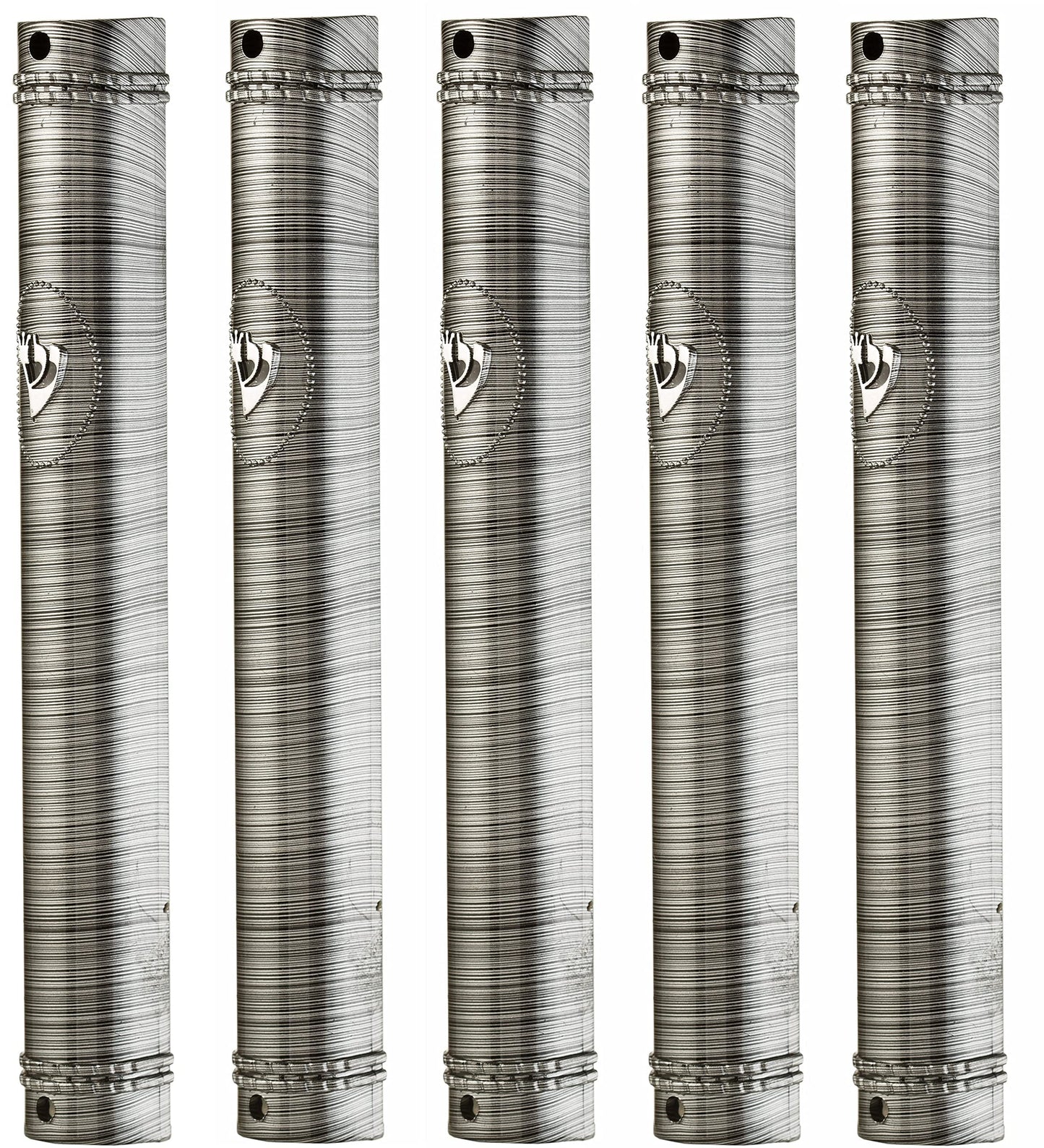 MEZUZAH - Soporte para caja (shidell) (plástico semicircular plateado), 5 unidades (líneas negras y plateadas, 15)