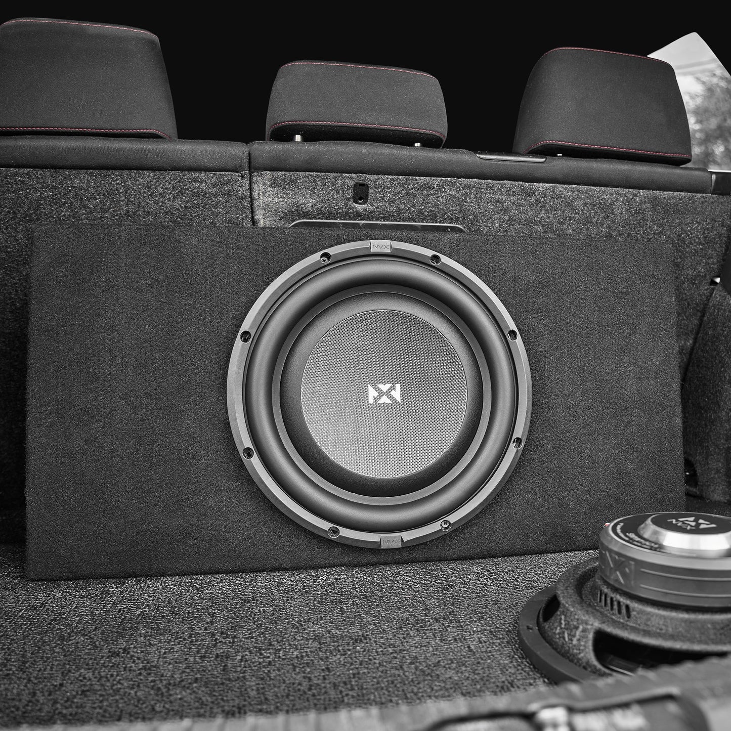 NVX SMW10D4 700 W Peak (350 W RMS) Serie S de montaje poco profundo de 10 pulgadas Dual 4 Ohm Subwoofer