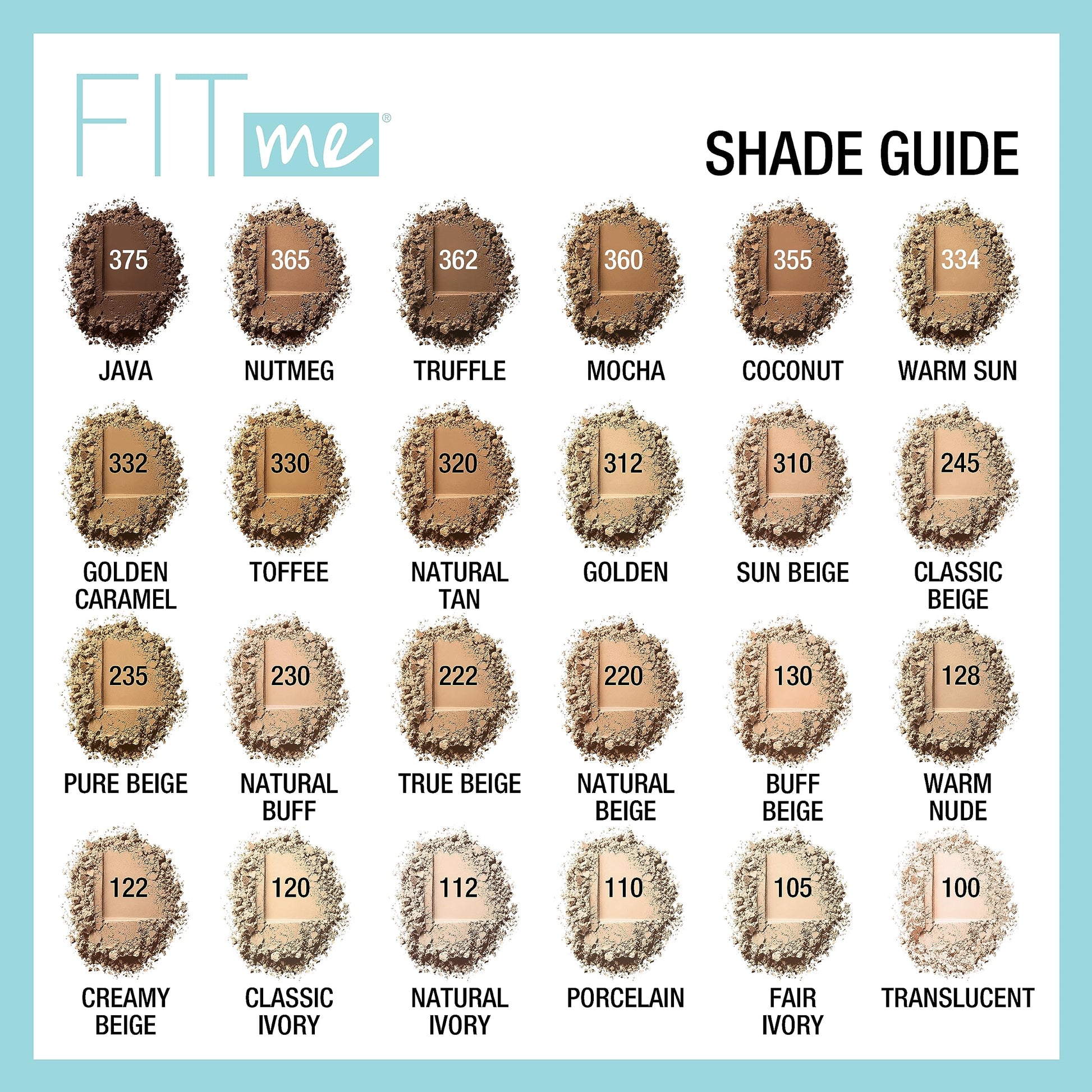 Maybelline New York Fit Me Mate + maquillaje en polvo sin poros, Beige Natural, 1 pieza