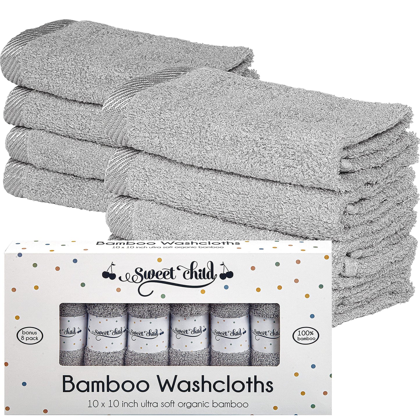 Sweet Child - Paquete de 8 paños de bebé de rayón súper suaves, paños de lavado para recién nacidos, bebés y niños, toallas de baño para bebé, toallas de cuerpo y cara, paños faciales para lavar la