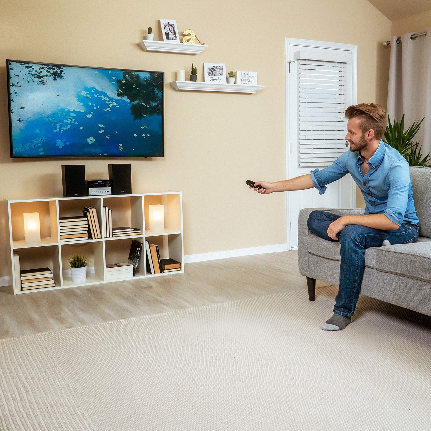 PHILIPS Sistema estéreo Bluetooth para el hogar con Reproductor de CD, transmisión inalámbrica, MP3, USB, Entrada de Audio, Radio FM, 15 W, Sistema de Sonido Micro música