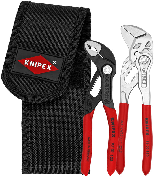 Knipex Tools 00 20 72 V01 Mini Pliers in Belt Pouch, Red, 2-Piece