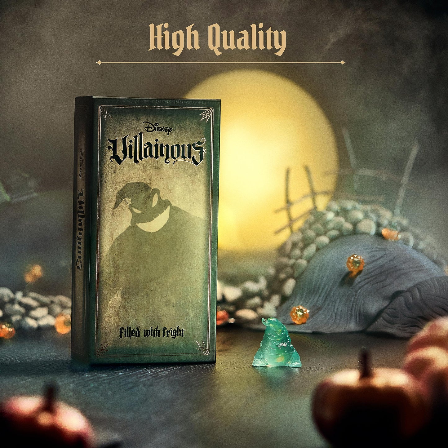 Ravensburger Disney Villainous: Lleno de susto, Juego de Mesa de Estrategia para Mayores de 10 años | Línea galardonada | con Oogie Boogie