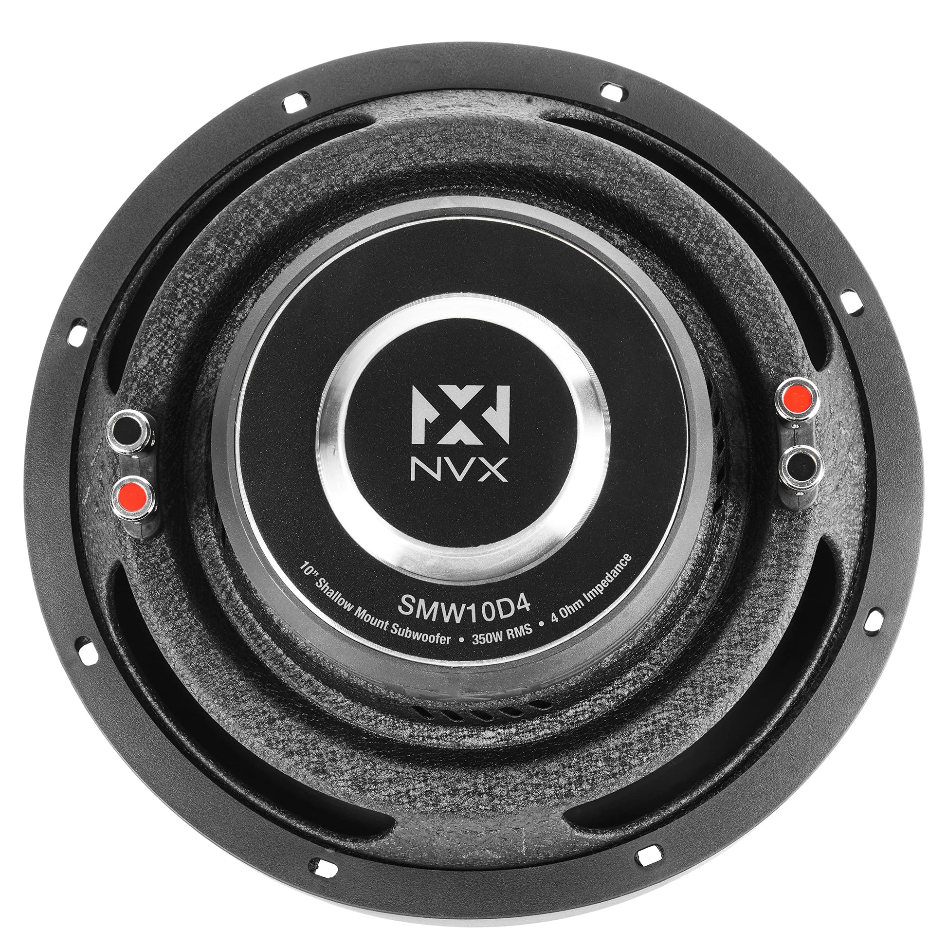 NVX SMW10D4 700 W Peak (350 W RMS) Serie S de montaje poco profundo de 10 pulgadas Dual 4 Ohm Subwoofer