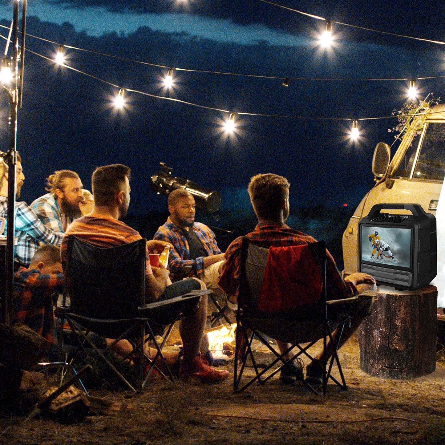 Sistema de Entretenimiento Portátil Monster Vision Full HD 15.6 Pulgadas con Audio 60 W y Transmisión Inteligente