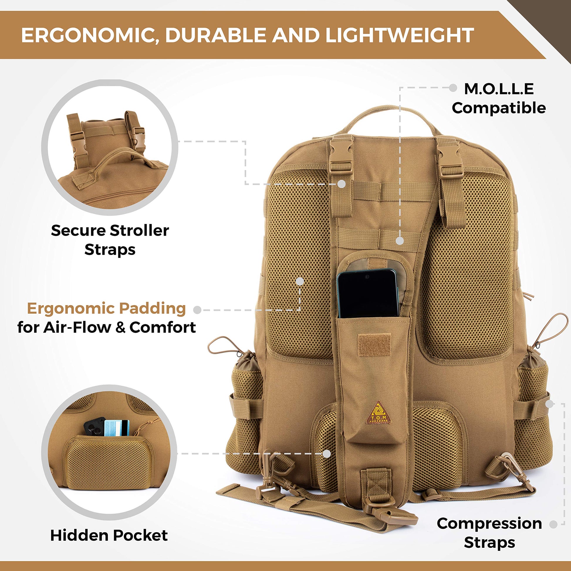 Bolsa de pañales para papá; sistema de cambio de pañales con una sola mano. Cambiador impermeable, bolsas aisladas para botellas. Mochila para pañales para hombre, nueva para otoño de 2020