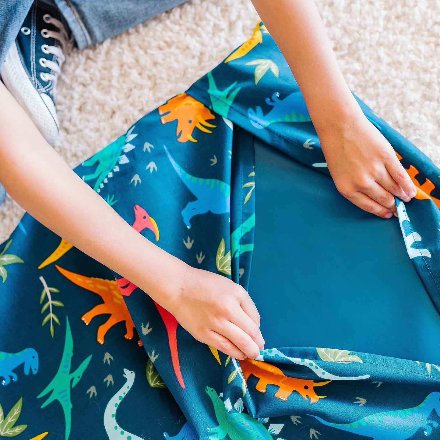 Wildkin - Funda de algodón para Siesta para niños, Suave, Cosida en Solapa, Duradera y se Adapta a tapetes de Vinilo de 1.5 Pulgadas, Dinosaurios jurásicos